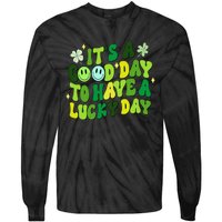 Groovy St Patricks Day Party funny Green Tie-Dye Long Sleeve Shirt