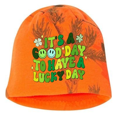 Groovy St Patricks Day Party funny Green Kati - Camo Knit Beanie