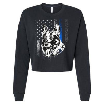 German Shepherd Police Dog Cropped Pullover Crew