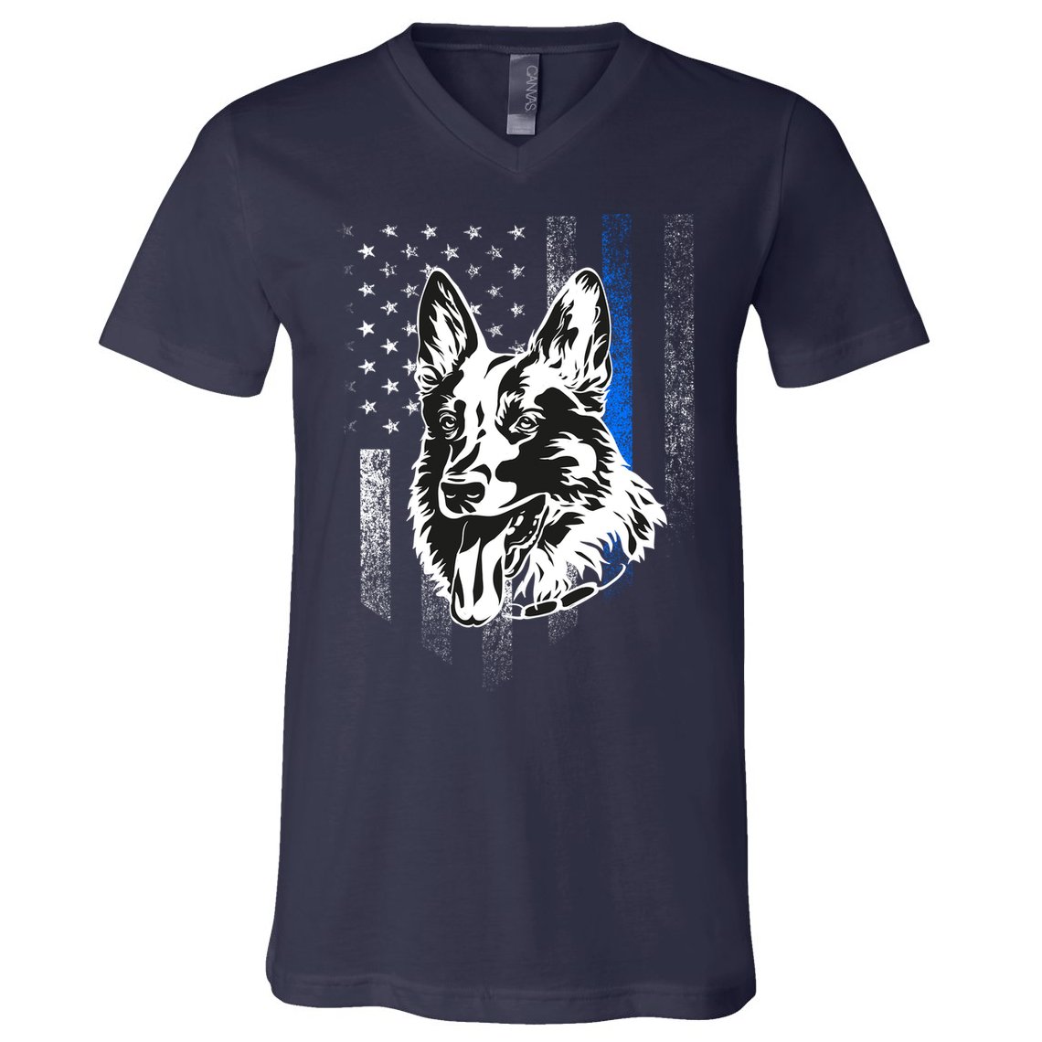 German Shepherd Police Dog V-Neck T-Shirt