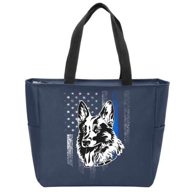 German Shepherd Police Dog Zip Tote Bag