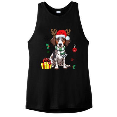 German Shorthaired Pointer Dog Santa Merry Xmas Christmas Ladies PosiCharge Tri-Blend Wicking Tank