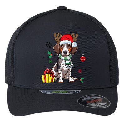 German Shorthaired Pointer Dog Santa Merry Xmas Christmas Flexfit Unipanel Trucker Cap