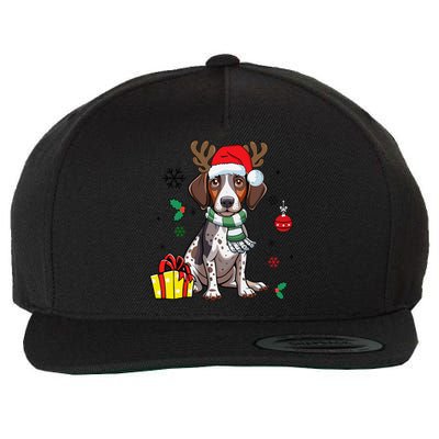 German Shorthaired Pointer Dog Santa Merry Xmas Christmas Wool Snapback Cap