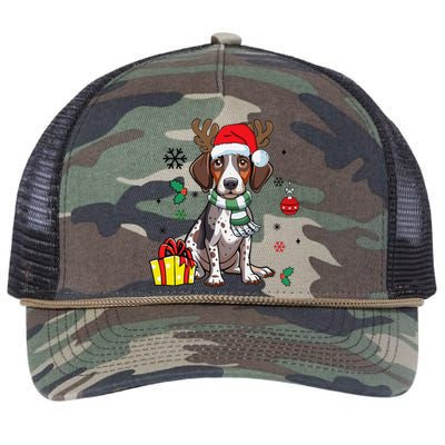 German Shorthaired Pointer Dog Santa Merry Xmas Christmas Retro Rope Trucker Hat Cap