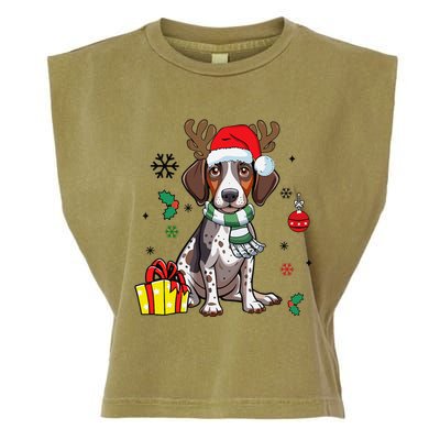 German Shorthaired Pointer Dog Santa Merry Xmas Christmas Garment-Dyed Women's Muscle Tee