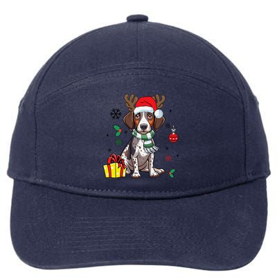 German Shorthaired Pointer Dog Santa Merry Xmas Christmas 7-Panel Snapback Hat