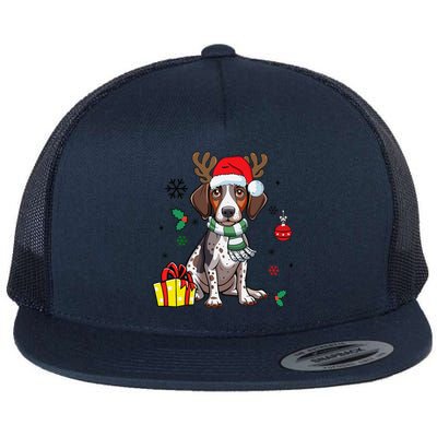 German Shorthaired Pointer Dog Santa Merry Xmas Christmas Flat Bill Trucker Hat