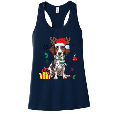 German Shorthaired Pointer Dog Santa Merry Xmas Christmas Women's Racerback Tank