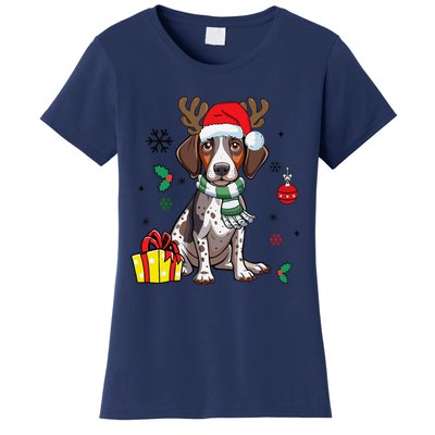 German Shorthaired Pointer Dog Santa Merry Xmas Christmas Women's T-Shirt