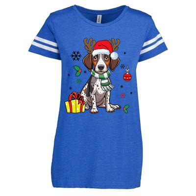 German Shorthaired Pointer Dog Santa Merry Xmas Christmas Enza Ladies Jersey Football T-Shirt