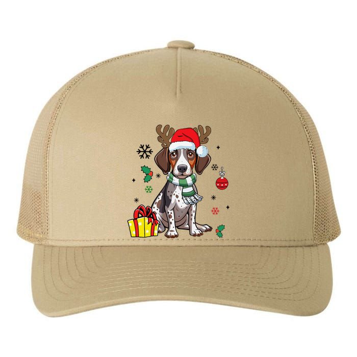 German Shorthaired Pointer Dog Santa Merry Xmas Christmas Yupoong Adult 5-Panel Trucker Hat