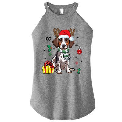 German Shorthaired Pointer Dog Santa Merry Xmas Christmas Women's Perfect Tri Rocker Tank