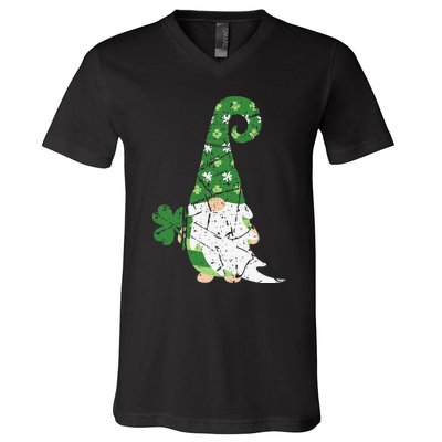 Gnome St. Patricks Day Irish Celebration Shamrock Women V-Neck T-Shirt