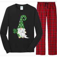 Gnome St. Patricks Day Irish Celebration Shamrock Women Long Sleeve Pajama Set