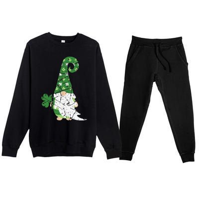 Gnome St. Patricks Day Irish Celebration Shamrock Women Premium Crewneck Sweatsuit Set