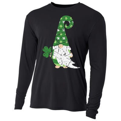 Gnome St. Patricks Day Irish Celebration Shamrock Women Cooling Performance Long Sleeve Crew