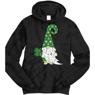 Gnome St. Patricks Day Irish Celebration Shamrock Women Tie Dye Hoodie