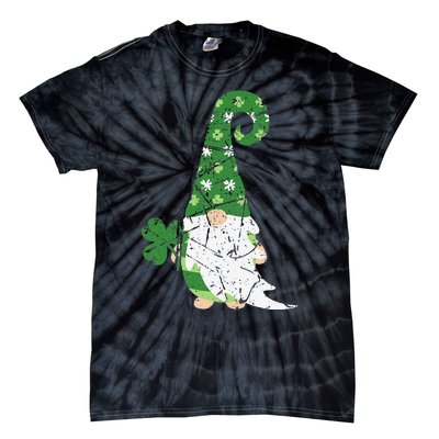 Gnome St. Patricks Day Irish Celebration Shamrock Women Tie-Dye T-Shirt