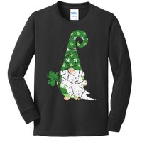 Gnome St. Patricks Day Irish Celebration Shamrock Women Kids Long Sleeve Shirt