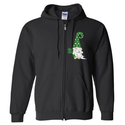 Gnome St. Patricks Day Irish Celebration Shamrock Women Full Zip Hoodie