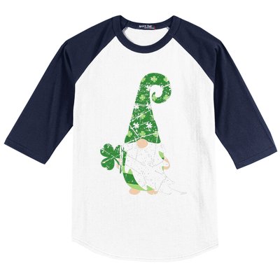 Gnome St. Patricks Day Irish Celebration Shamrock Women Baseball Sleeve Shirt