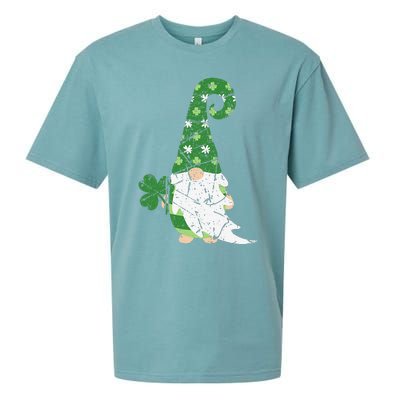 Gnome St. Patricks Day Irish Celebration Shamrock Women Sueded Cloud Jersey T-Shirt