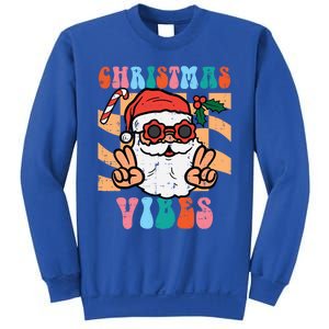 Groovy Santa Peace Christmas Vibes Retro Xmas Gift Sweatshirt