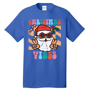 Groovy Santa Peace Christmas Vibes Retro Xmas Gift Tall T-Shirt