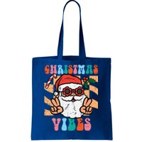 Groovy Santa Peace Christmas Vibes Retro Xmas Gift Tote Bag