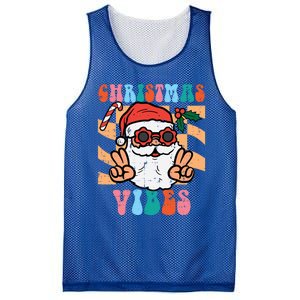 Groovy Santa Peace Christmas Vibes Retro Xmas Gift Mesh Reversible Basketball Jersey Tank