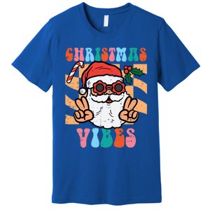 Groovy Santa Peace Christmas Vibes Retro Xmas Gift Premium T-Shirt