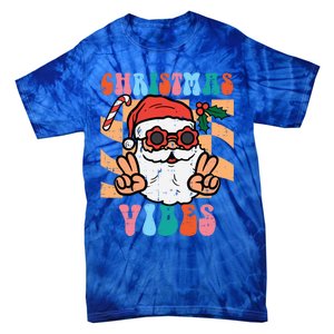 Groovy Santa Peace Christmas Vibes Retro Xmas Gift Tie-Dye T-Shirt