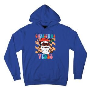 Groovy Santa Peace Christmas Vibes Retro Xmas Gift Tall Hoodie