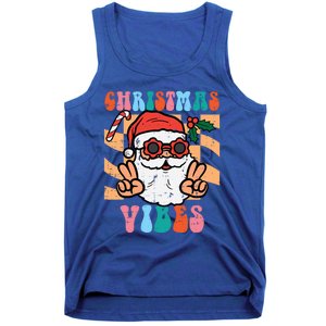 Groovy Santa Peace Christmas Vibes Retro Xmas Gift Tank Top