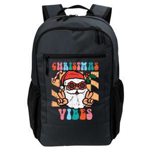 Groovy Santa Peace Christmas Vibes Retro Xmas Gift Daily Commute Backpack