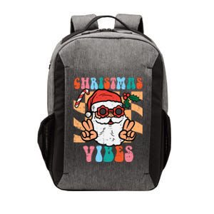 Groovy Santa Peace Christmas Vibes Retro Xmas Gift Vector Backpack