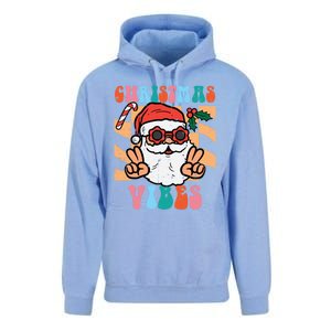 Groovy Santa Peace Christmas Vibes Retro Xmas Gift Unisex Surf Hoodie