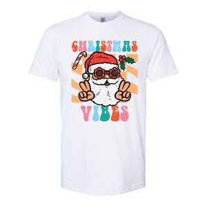 Groovy Santa Peace Christmas Vibes Retro Xmas Gift Softstyle CVC T-Shirt