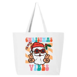 Groovy Santa Peace Christmas Vibes Retro Xmas Gift 25L Jumbo Tote