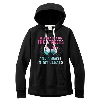 Girl Soccer Player Gifts Team Cleats Mom Goalie Captain Women's Fleece Hoodie