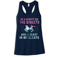 Girl Soccer Player Gifts Team Cleats Mom Goalie Captain Women's Racerback Tank