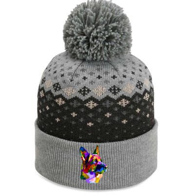 Ger Shepherd Pop Art Portrait For Dog Owners Gift The Baniff Cuffed Pom Beanie