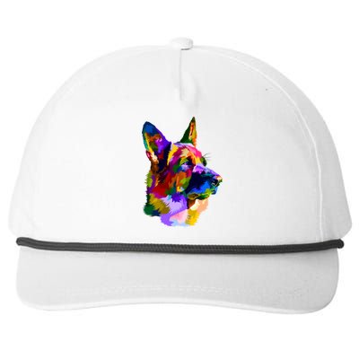 Ger Shepherd Pop Art Portrait For Dog Owners Gift Snapback Five-Panel Rope Hat