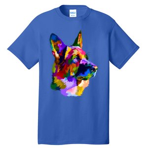 Ger Shepherd Pop Art Portrait For Dog Owners Gift Tall T-Shirt