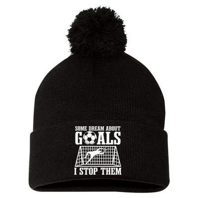 Goalie Soccer Player Goalkeeper Team Keeper Sport Goaltender Pom Pom 12in Knit Beanie