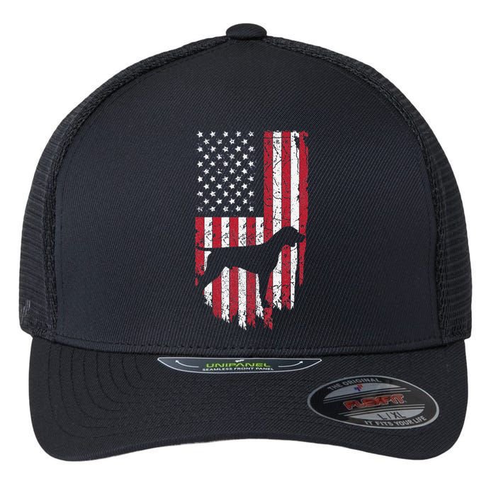 German Shorthaired Pointer Dog Silhouette American Flexfit Unipanel Trucker Cap