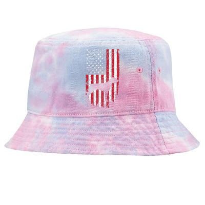 German Shorthaired Pointer Dog Silhouette American Tie-Dyed Bucket Hat