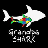 Grandpa Shark Puzzle Piece Cool Autism Awareness Gift Sustainable Bucket Hat