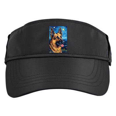 German Shepherd Painting Art Starry Night Sky Dog Van Gogh Adult Drive Performance Visor